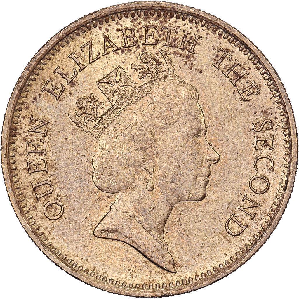 Hong Kong, Elizabeth II, 50 Cents, 1990, Nichel-ottone, BB+, KM:62