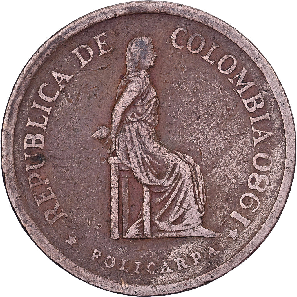 Colombia, 5 Pesos, 1980, Brązowy, EF(40-45), KM:268