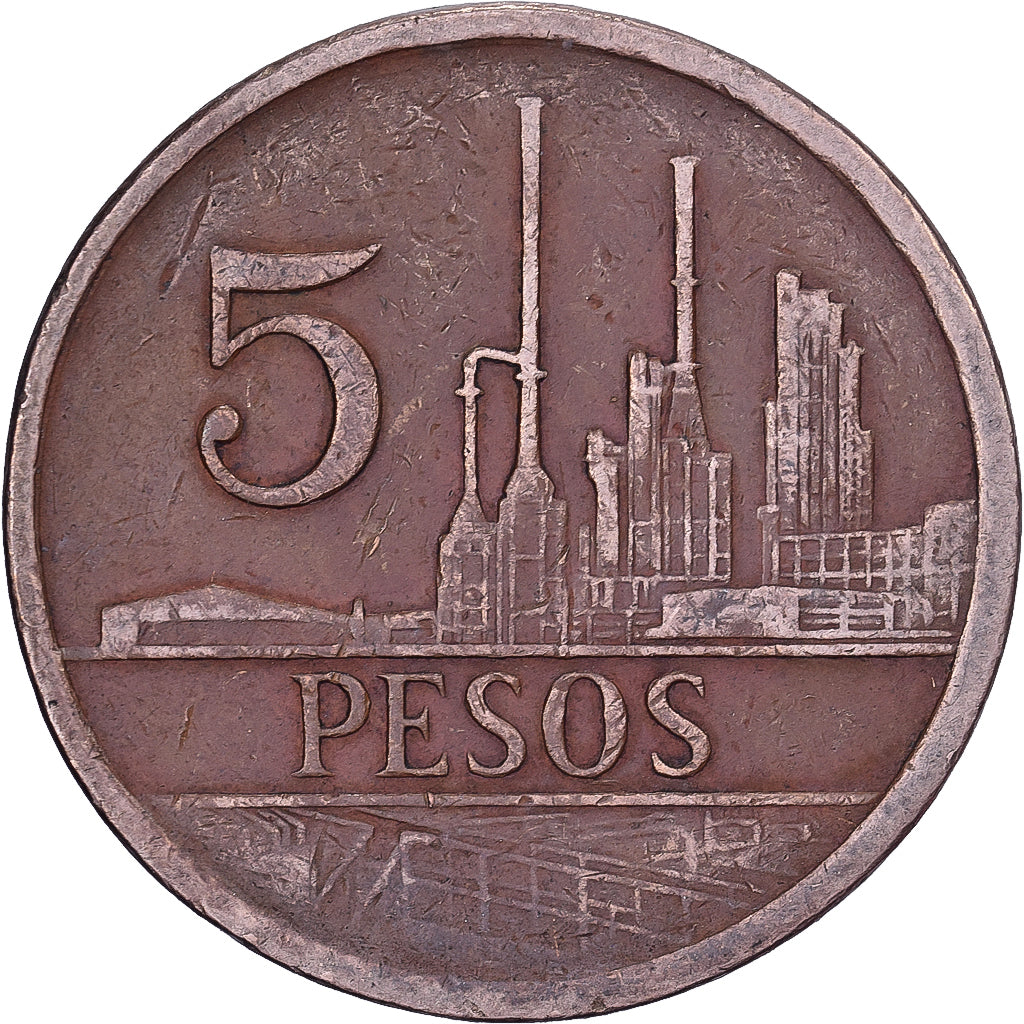 Colombia, 5 Pesos, 1980, Brązowy, EF(40-45), KM:268