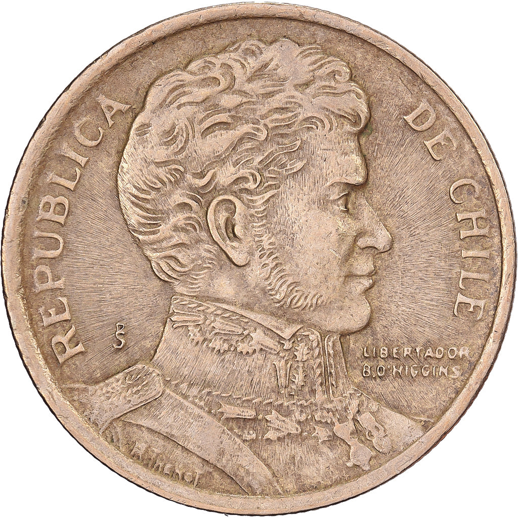 Chili, 10 Pesos, 1992, Santiago, Aluminum-Bronze, ZF, KM:228.2