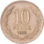 Chile, 10 Pesos, 1988, Santiago, Aluminum-Bronze, EF(40-45), KM:218.2