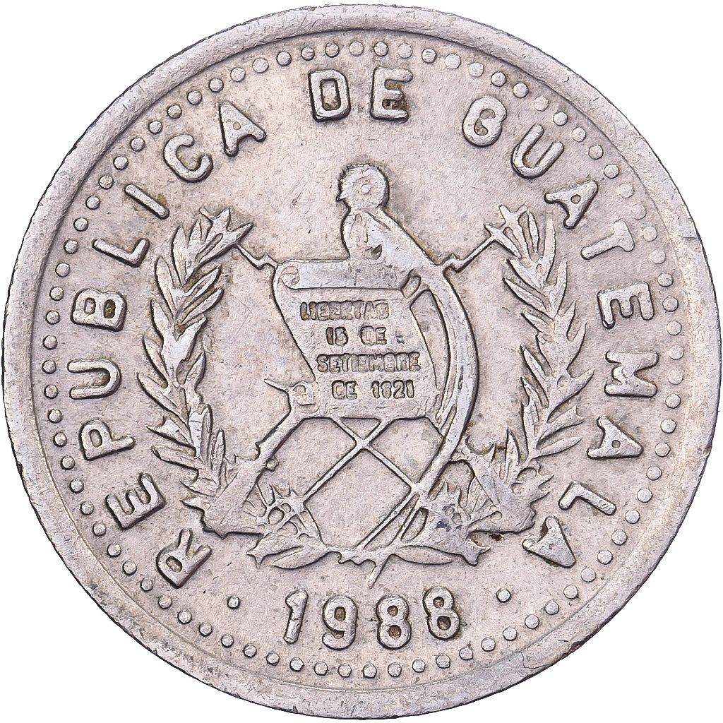 Guatemala, 5 Centavos, 1988, Kupfer-Nickel, SS, KM:276.4