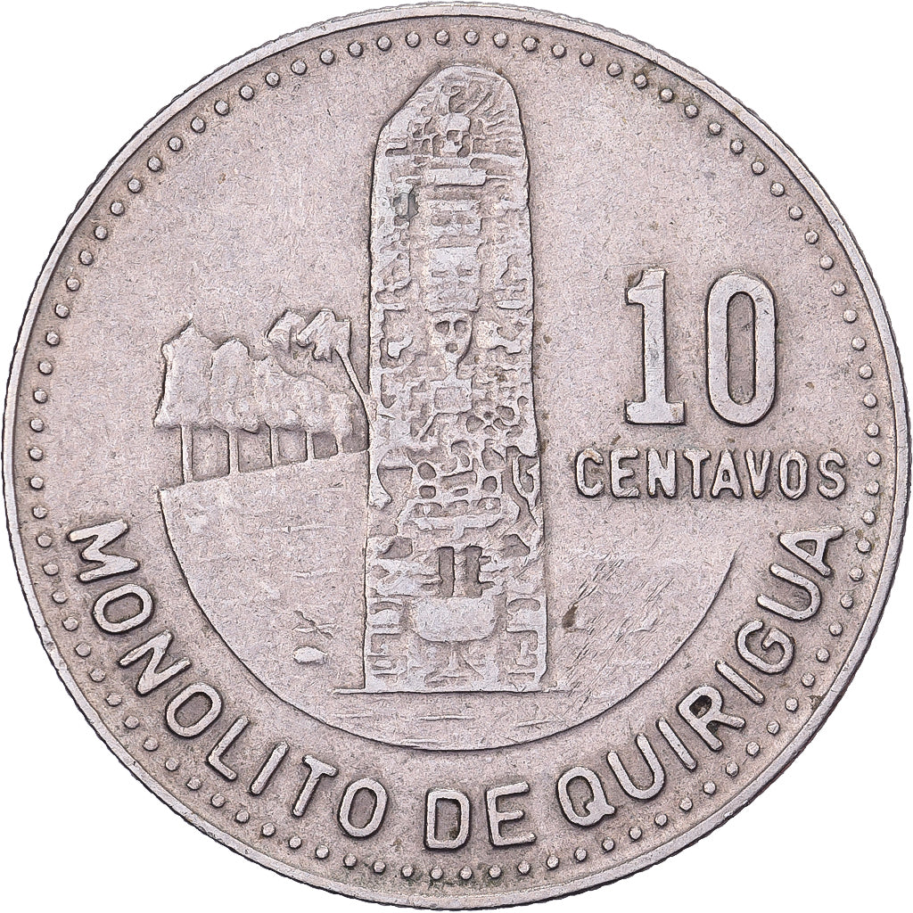Guatemala, 10 Centavos, 1983, Cobre - níquel, MBC, KM:277.4