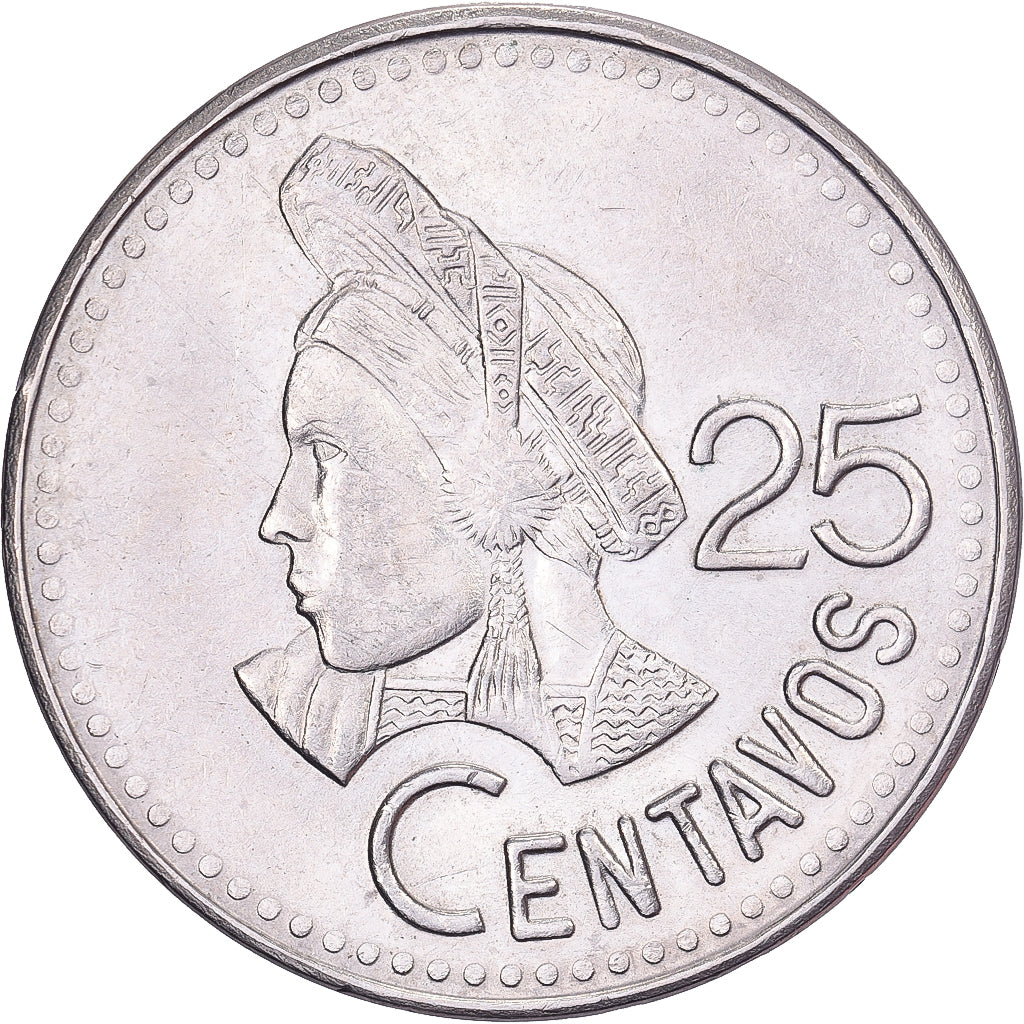 Guatemala, 25 Centavos, 1990, Kupfer-Nickel, SS+, KM:278.5