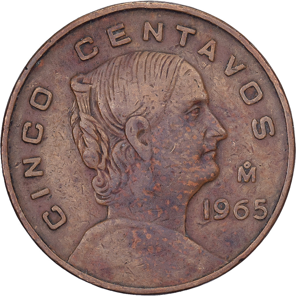Mexico, 5 Centavos, 1965, Mexico City, Brass, EF(40-45), KM:426