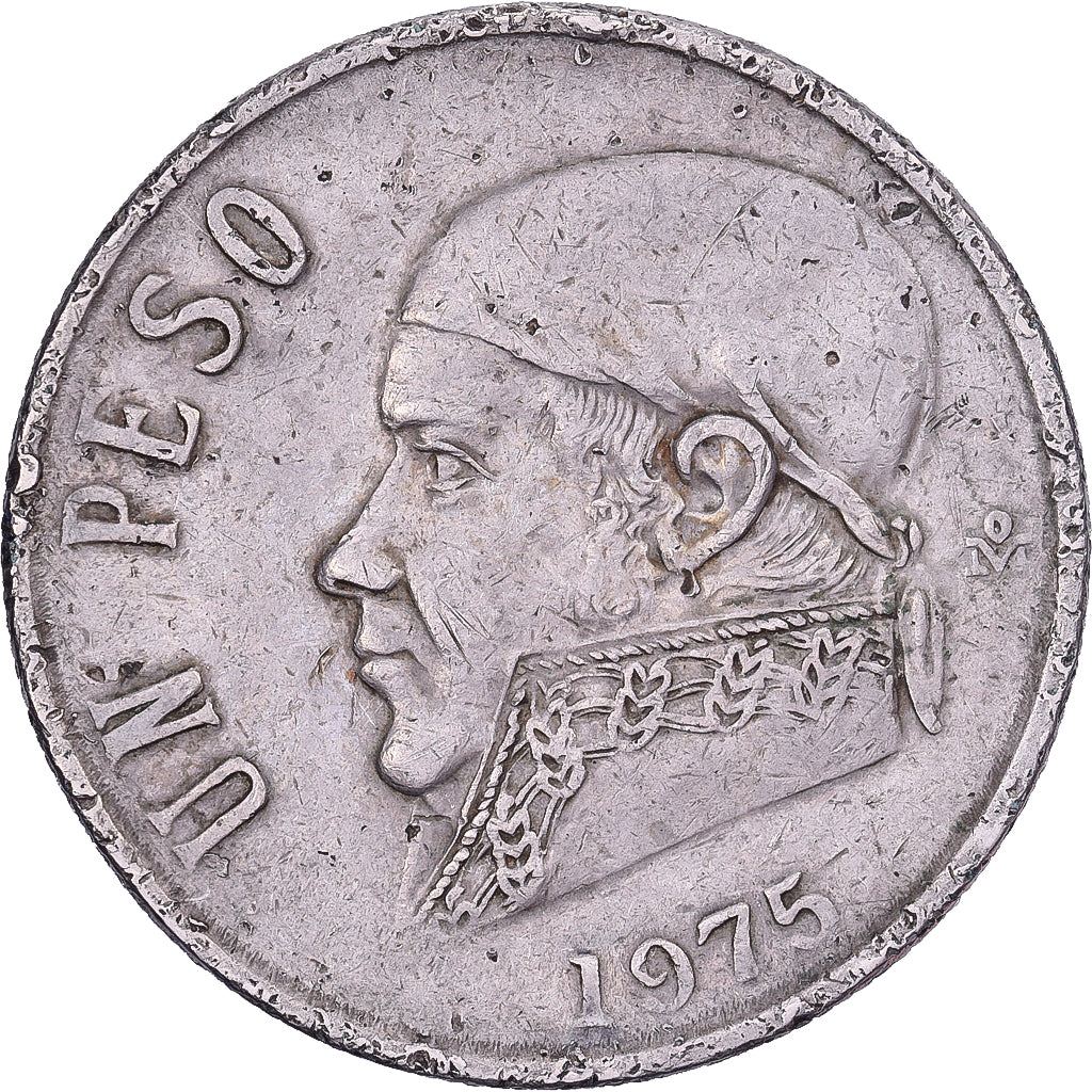 México, Peso, 1975, Mexico City, Cobre-níquel, EF(40-45), KM:460