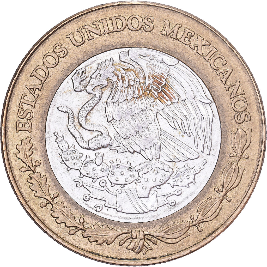 Mexiko, 10 Nuevo Pesos, 1992, Mexico City, Bi-Metallic, SS+, KM:553