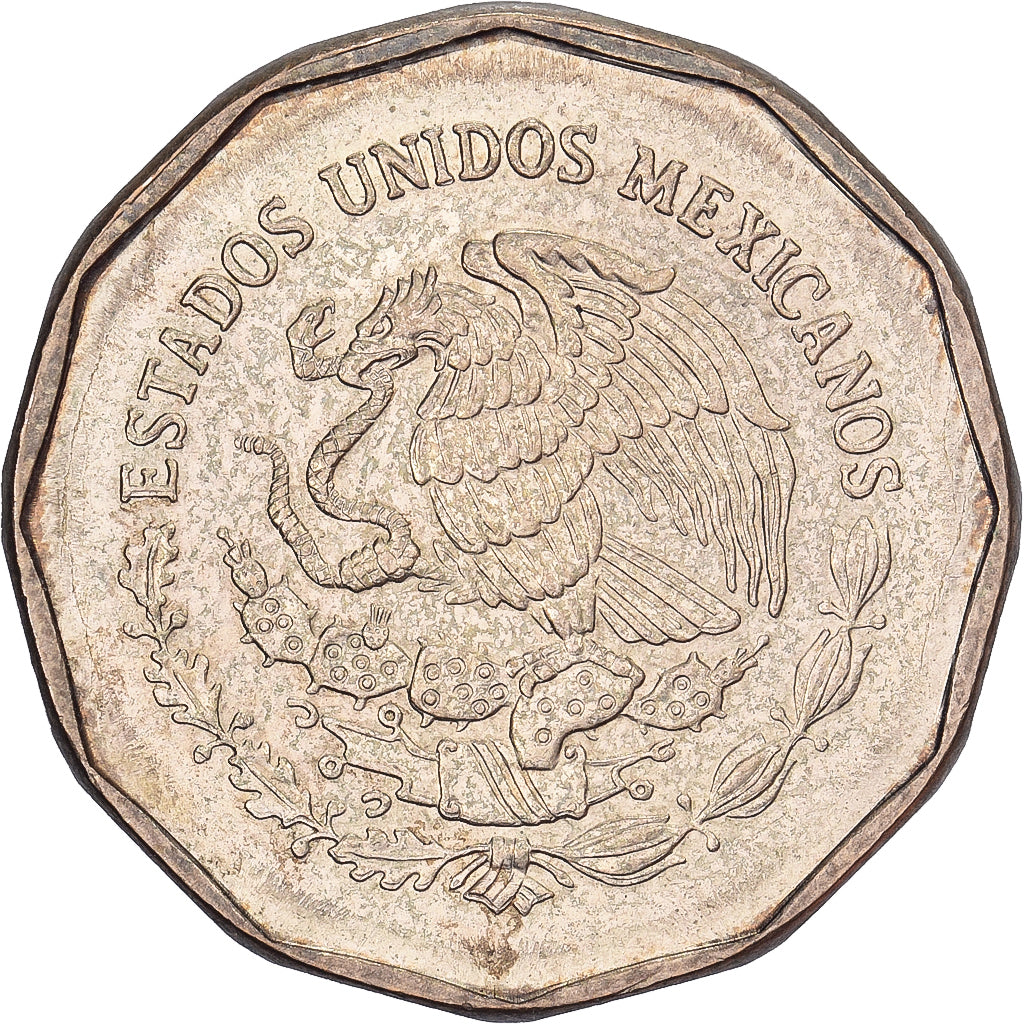 México, 20 Centavos, 1992, Mexico City, Alumínio-Bronze, AU(50-53), KM:548