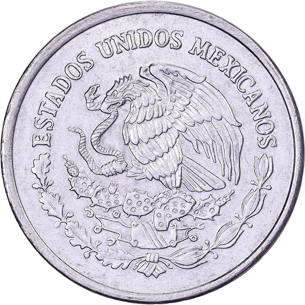 México, 5 Centavos, 1992, Mexico City, Aço Inoxidável, AU(55-58), KM:546