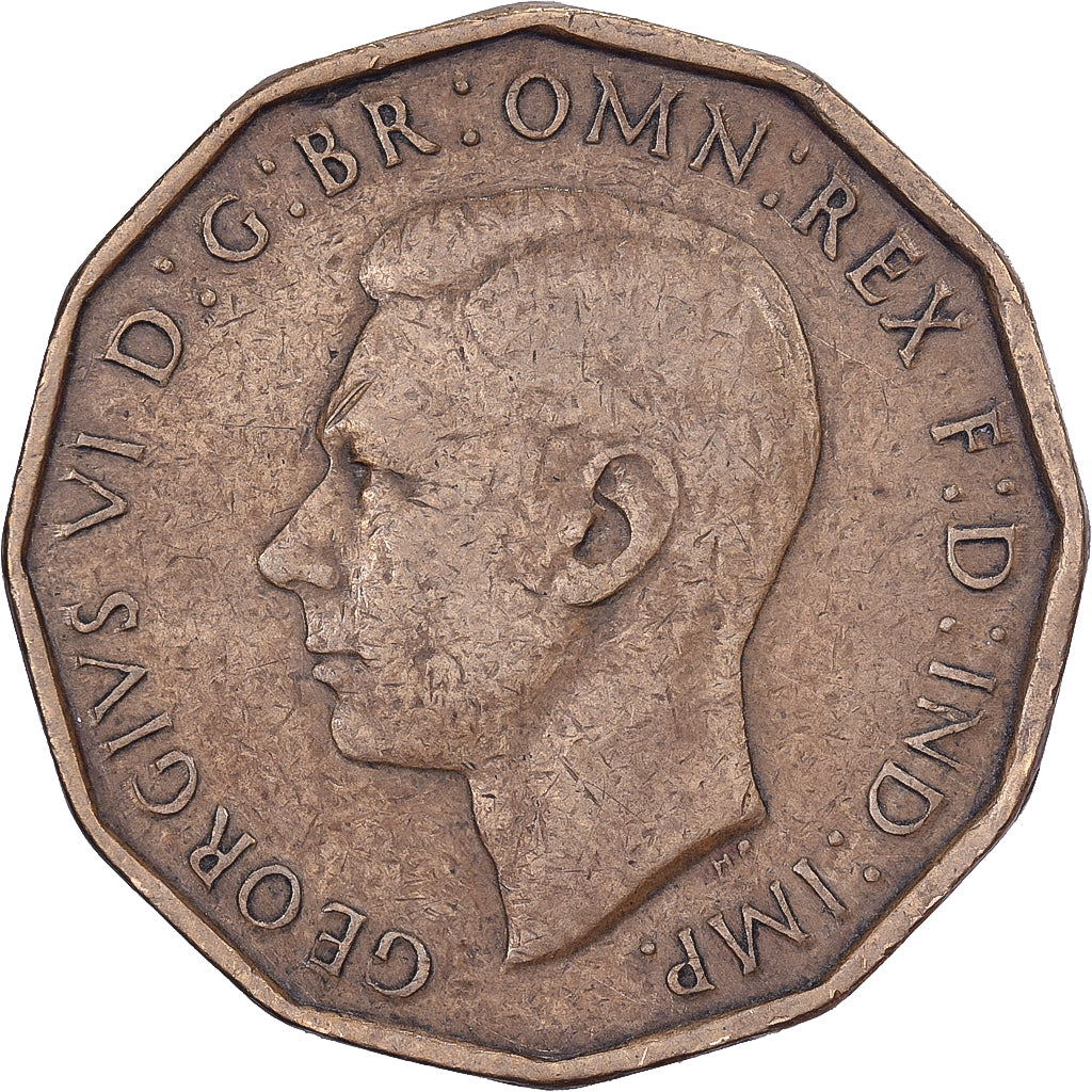Großbritannien, George VI, 3 Pence, 1943, Nickel-brass, SS, KM:849