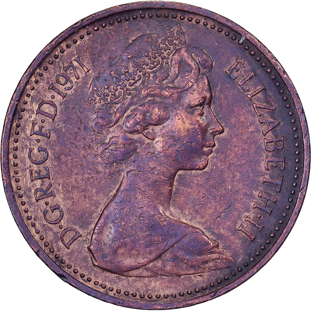 Great Britain, Elizabeth II, New Penny, 1971, Bronze, AU(50-53), KM:915
