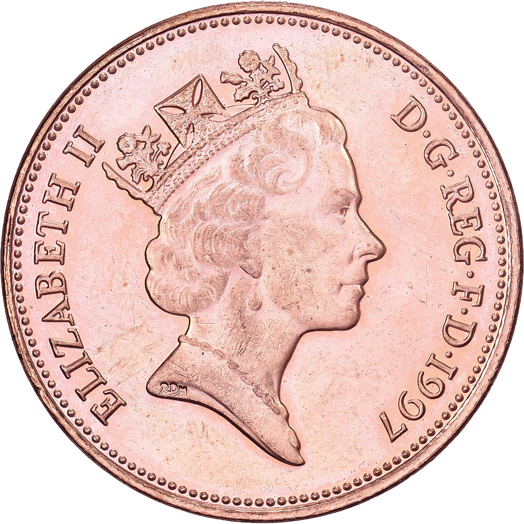 Groot Bretagne, Elizabeth II, 2 Pence, 1997, Copper Plated Steel, UNC-, KM:936a