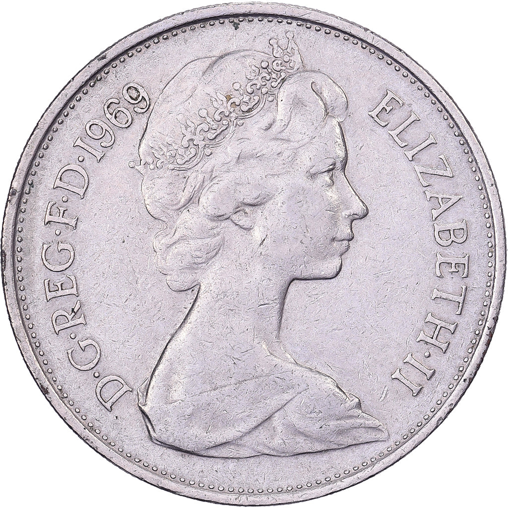 Great Britain, Elizabeth II, 10 New Pence, 1969, Copper-nickel, EF(40-45)