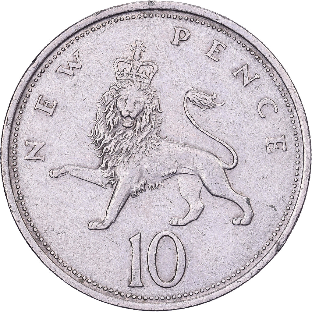 Great Britain, Elizabeth II, 10 New Pence, 1969, Copper-nickel, EF(40-45)