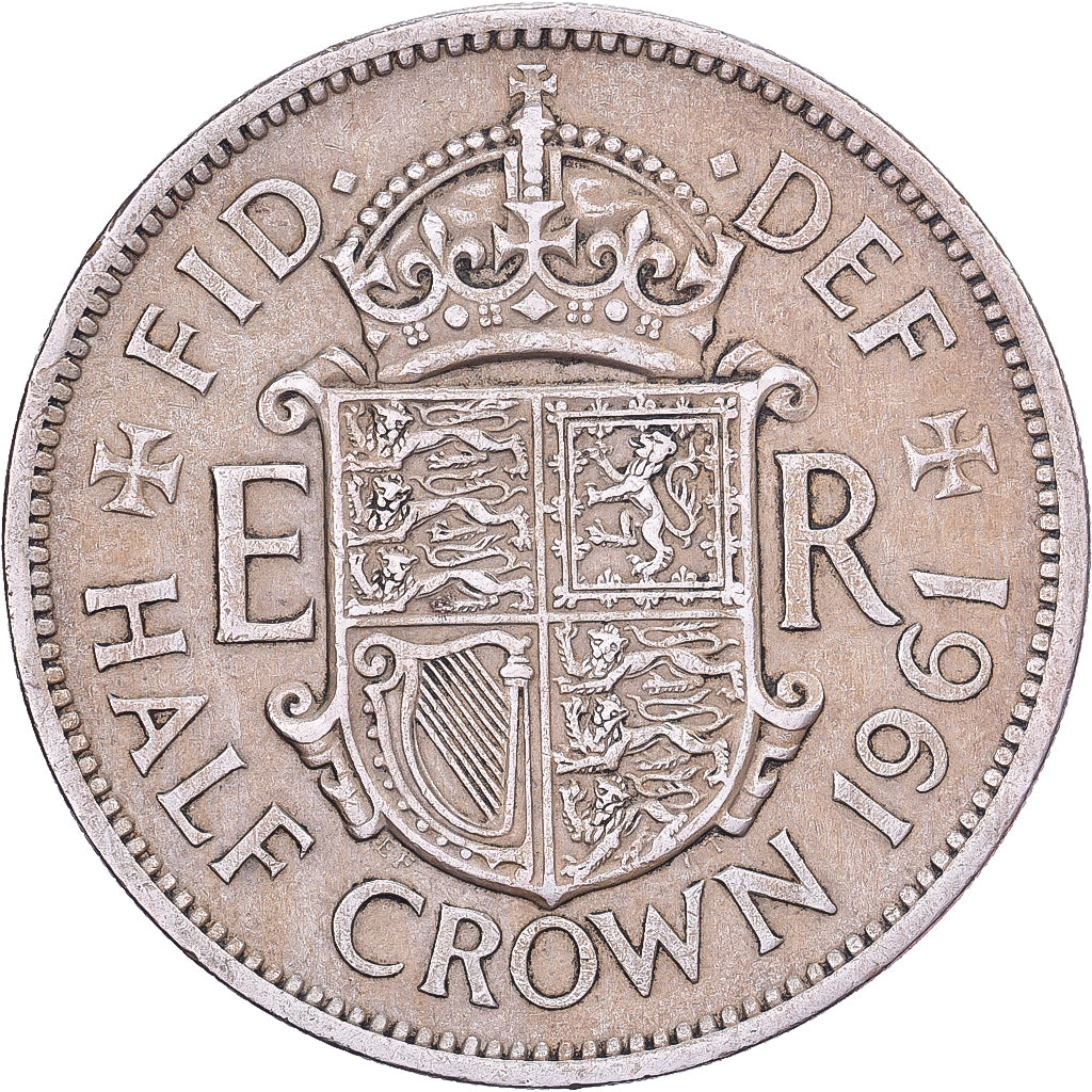 Gran Bretagna, Elizabeth II, 1/2 Crown, 1961, Rame-nichel, BB, KM:907