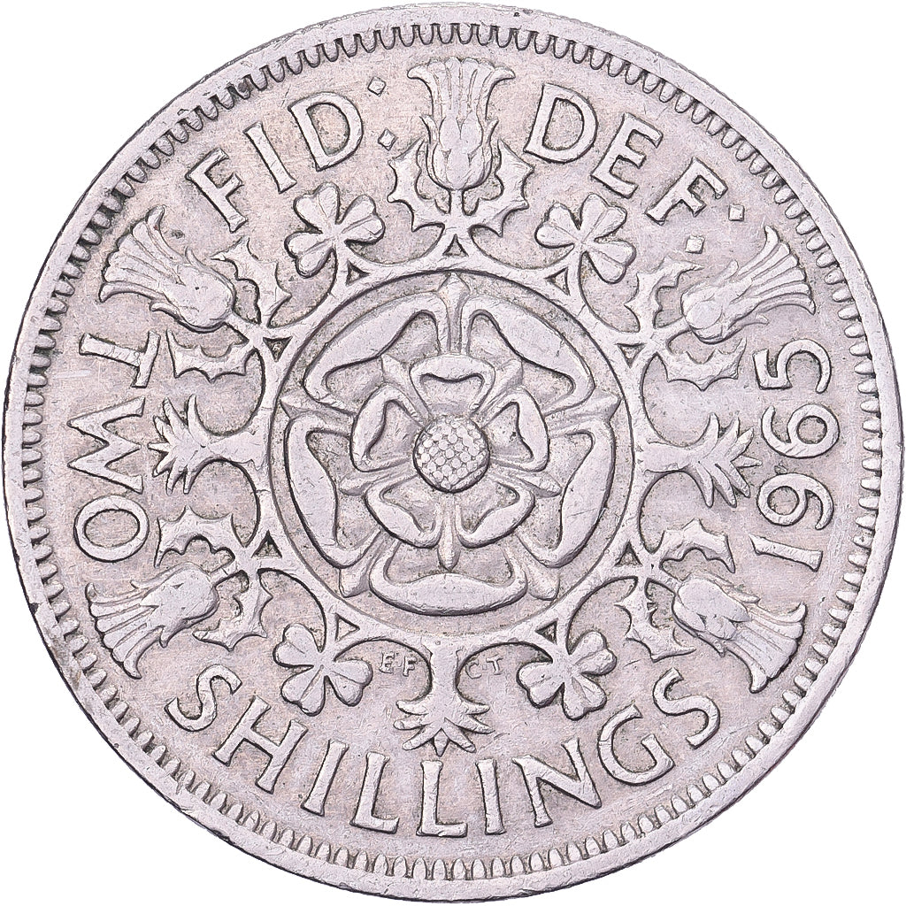 Great Britain, Elizabeth II, Florin, Two Shillings, 1965, Copper-nickel