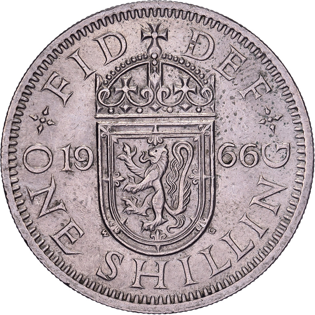 Gran Bretaña, Elizabeth II, Shilling, 1966, Cobre - níquel, MBC, KM:904