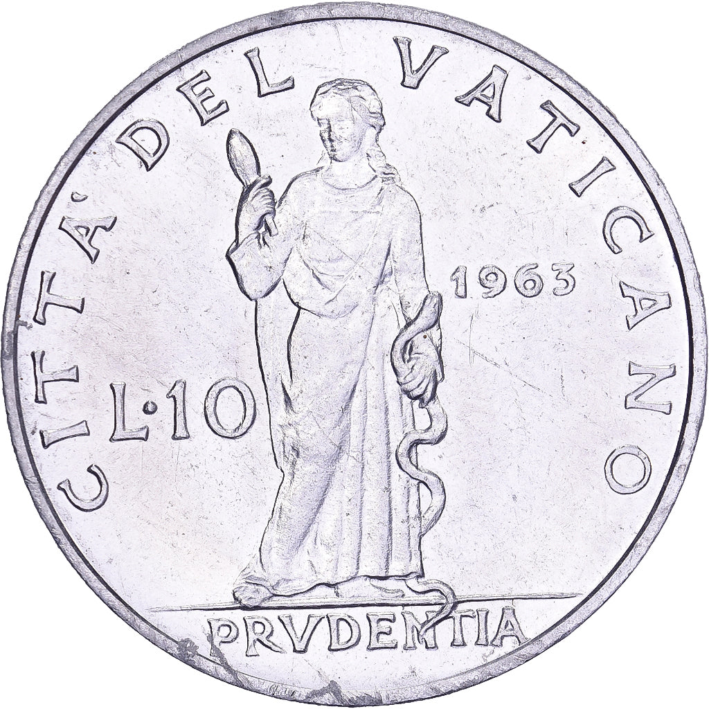 Vatican, Paul VI, 10 Lire, 1963, Rome, Aluminum, AU(55-58), KM:79.1
