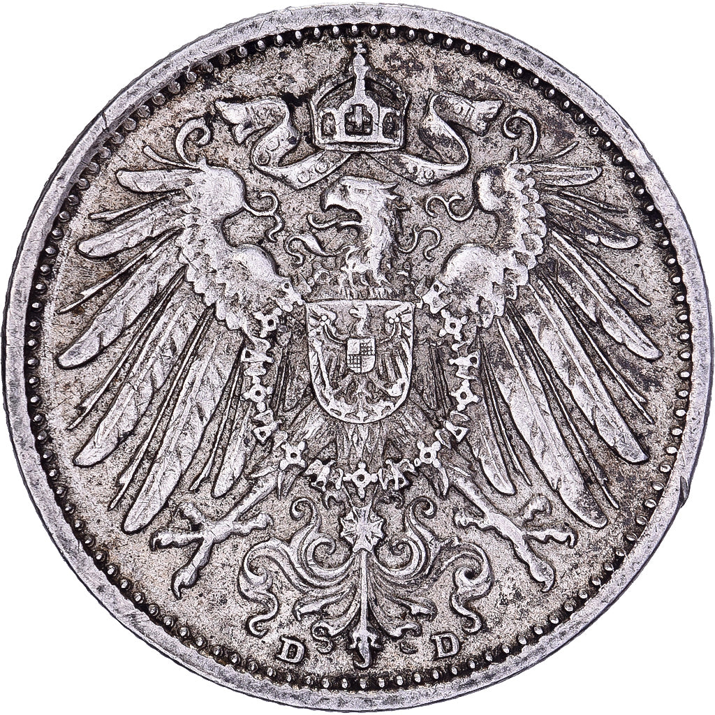 German Empire, Wilhelm II, Mark, 1915, Munich, Silber, SS, KM:14