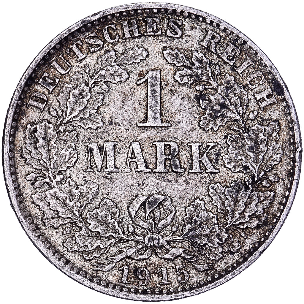German Empire, Wilhelm II, Mark, 1915, Munich, Silber, SS, KM:14