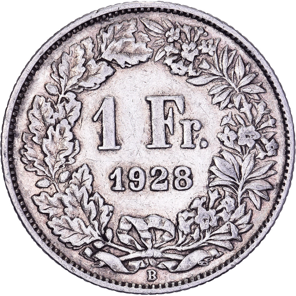 Zwitserland, Franc, 1928, Bern, Zilver, ZF, KM:24