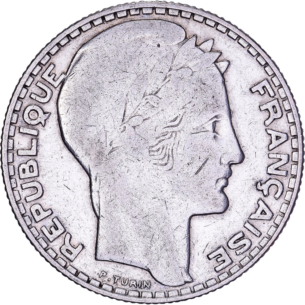 Francja, 10 Francs, Turin, 1932, Paris, Srebro, EF(40-45), Gadoury:801, KM:878