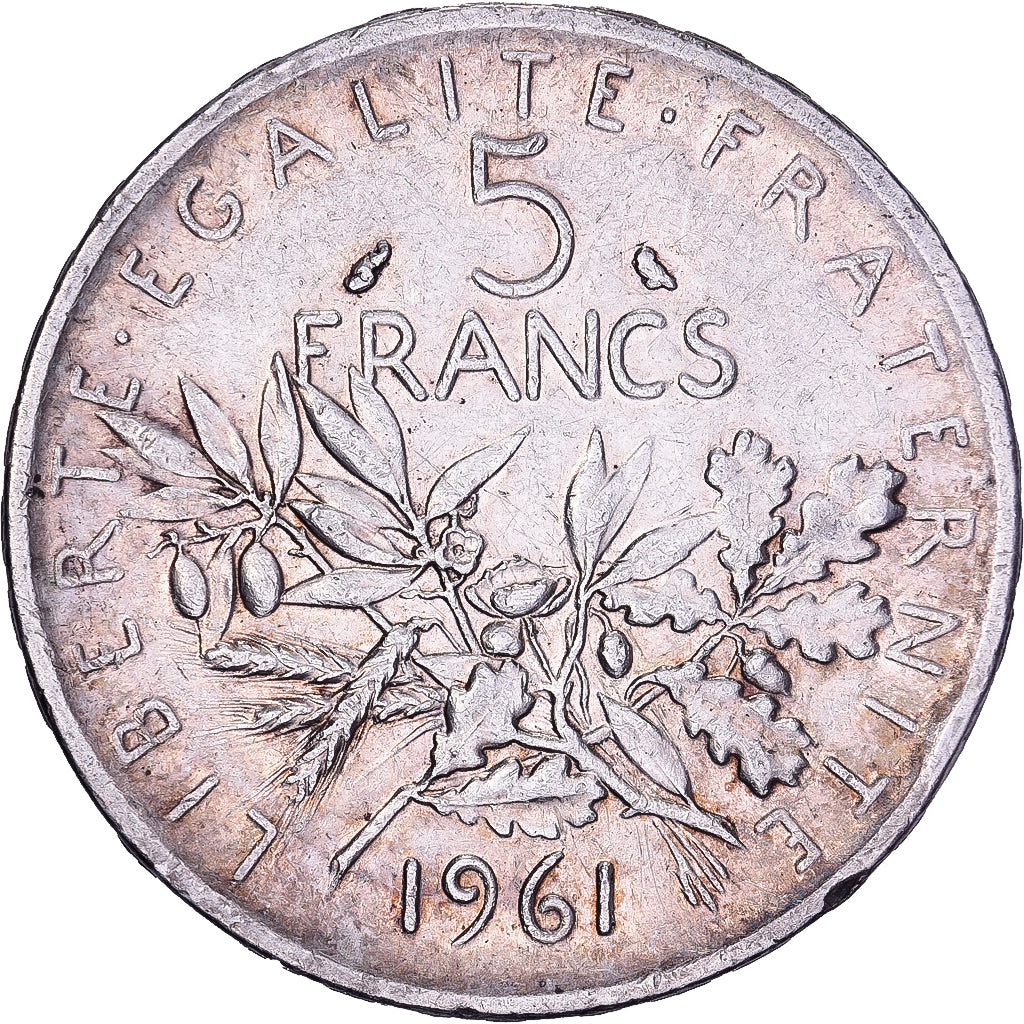France, 5 Francs, Semeuse, 1961, Paris, Argent, TTB, KM:926