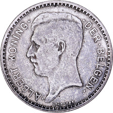 Belgio, Albert I, 20 Francs, 20 Frank, 1934, Brussels, Argento, BB, KM:104.1