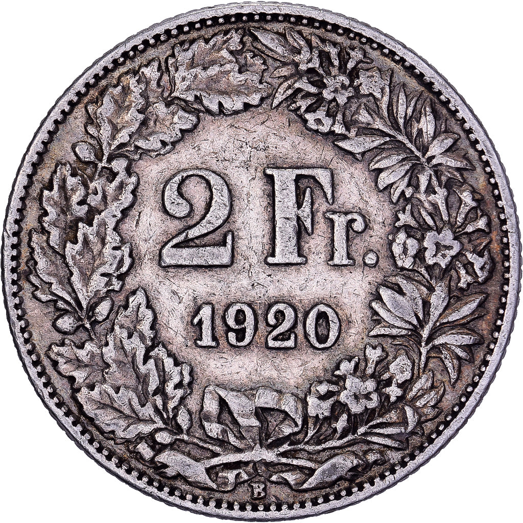 Schweiz, 2 Francs, 1920, Bern, Silber, SS, KM:21