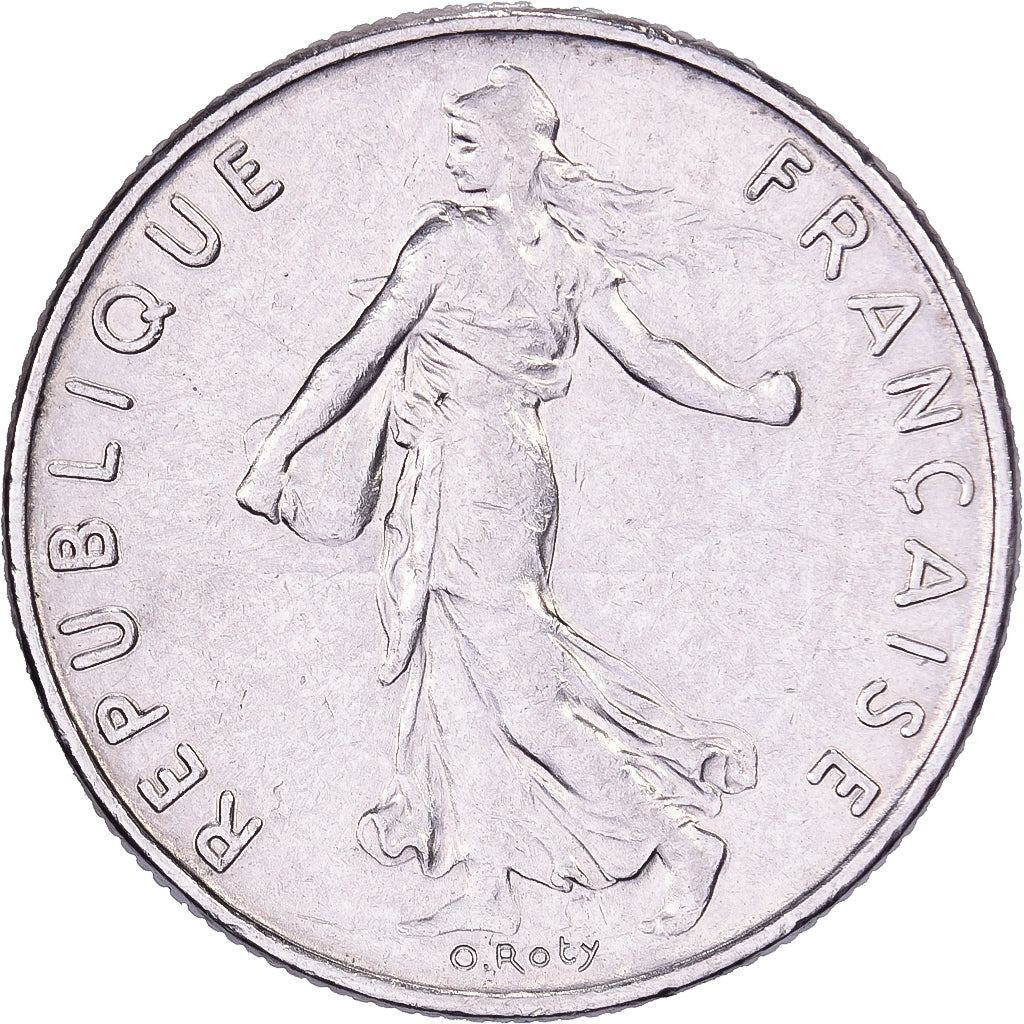 Frankrijk, 1/2 Franc, Semeuse, 1974, Paris, Chouette, Nickel, ZF, Gadoury:429