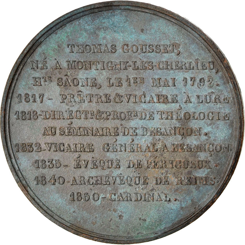 França, medalha, Segunda República Francesa, 1851, Cobre, Montagny, EF(40-45)