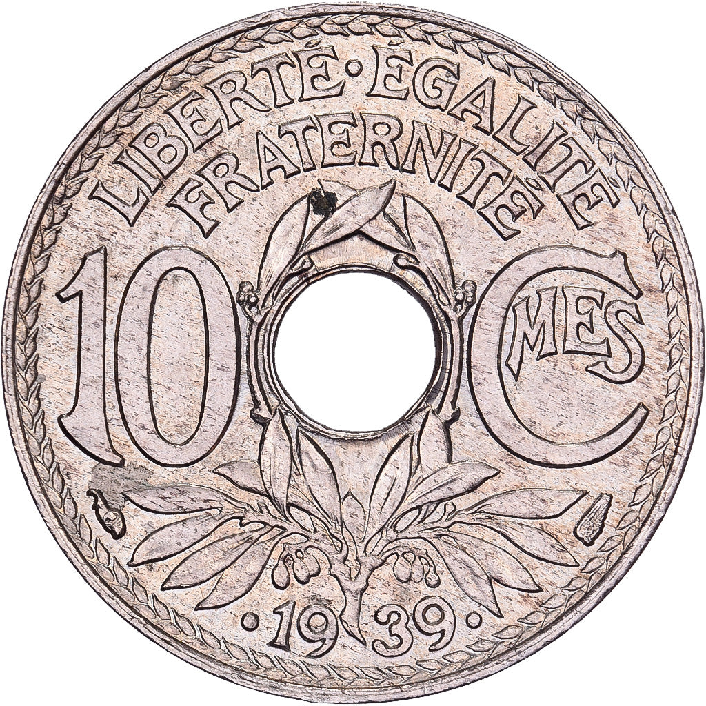 Frankrijk, 10 Centimes, Lindauer, .1939., Paris, Nickel-Bronze, PR, Gadoury:287