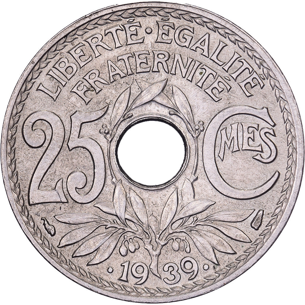 France, 25 Centimes, Lindauer, .1939., Paris, Nickel-Bronze, TTB+, Gadoury:381