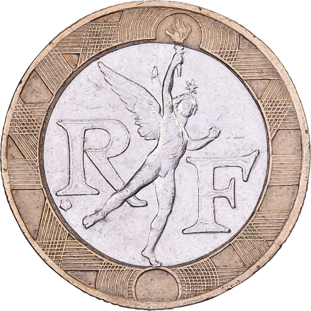 França, 10 Francs, Génie, 1990, Paris, Bimetálico, AU(50-53), Gadoury:827