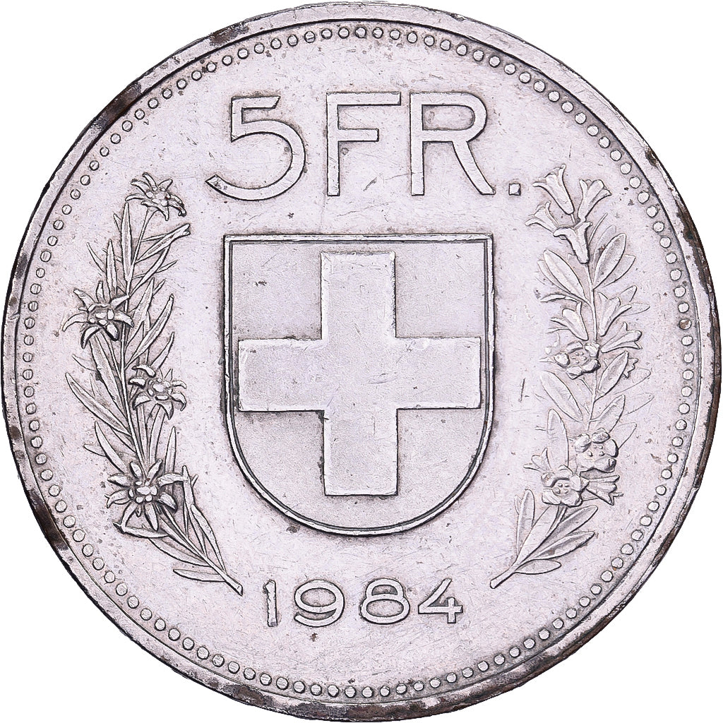 Zwitserland, 5 Francs, 1984, Bern, Cupro-nikkel, ZF, KM:40a.2
