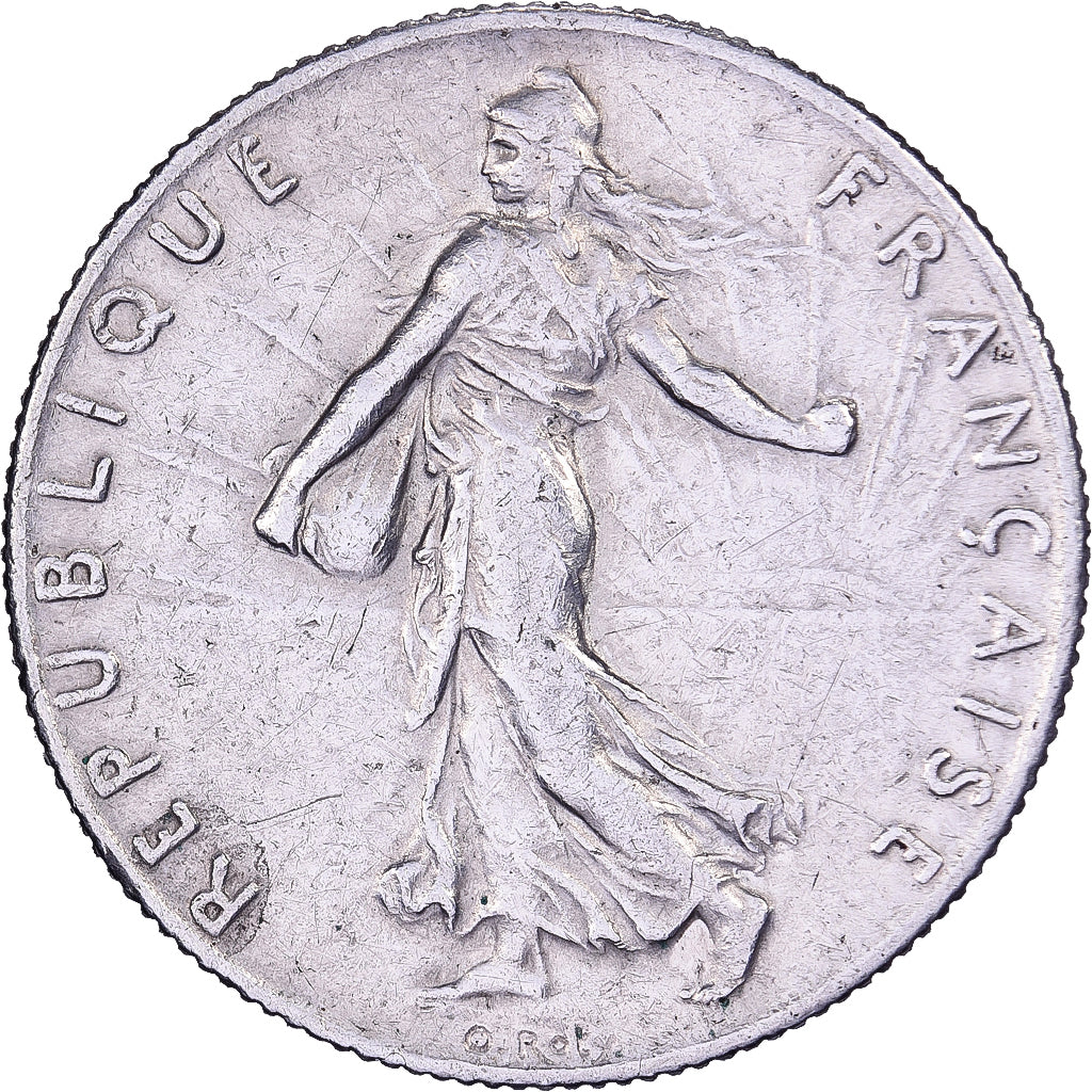 Francia, 50 Centimes, Semeuse, 1915, Paris, Argento, BB+, Gadoury:420, KM:854