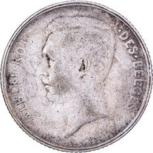 Belgio, Albert I, Franc, 1910, Brussels, Argento, BB, KM:72