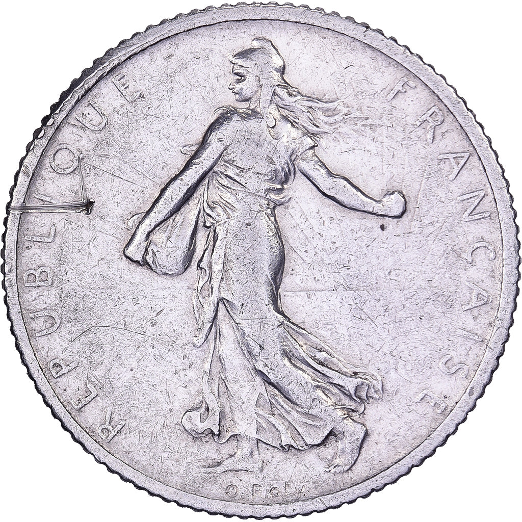 França, Franc, Semeuse, 1914, Paris, Prata, AU(50-53), Gadoury:467, KM:844.1