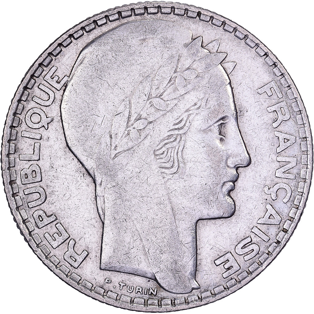Frankrijk, 10 Francs, Turin, 1929, Paris, Zilver, ZF, Gadoury:801, KM:878