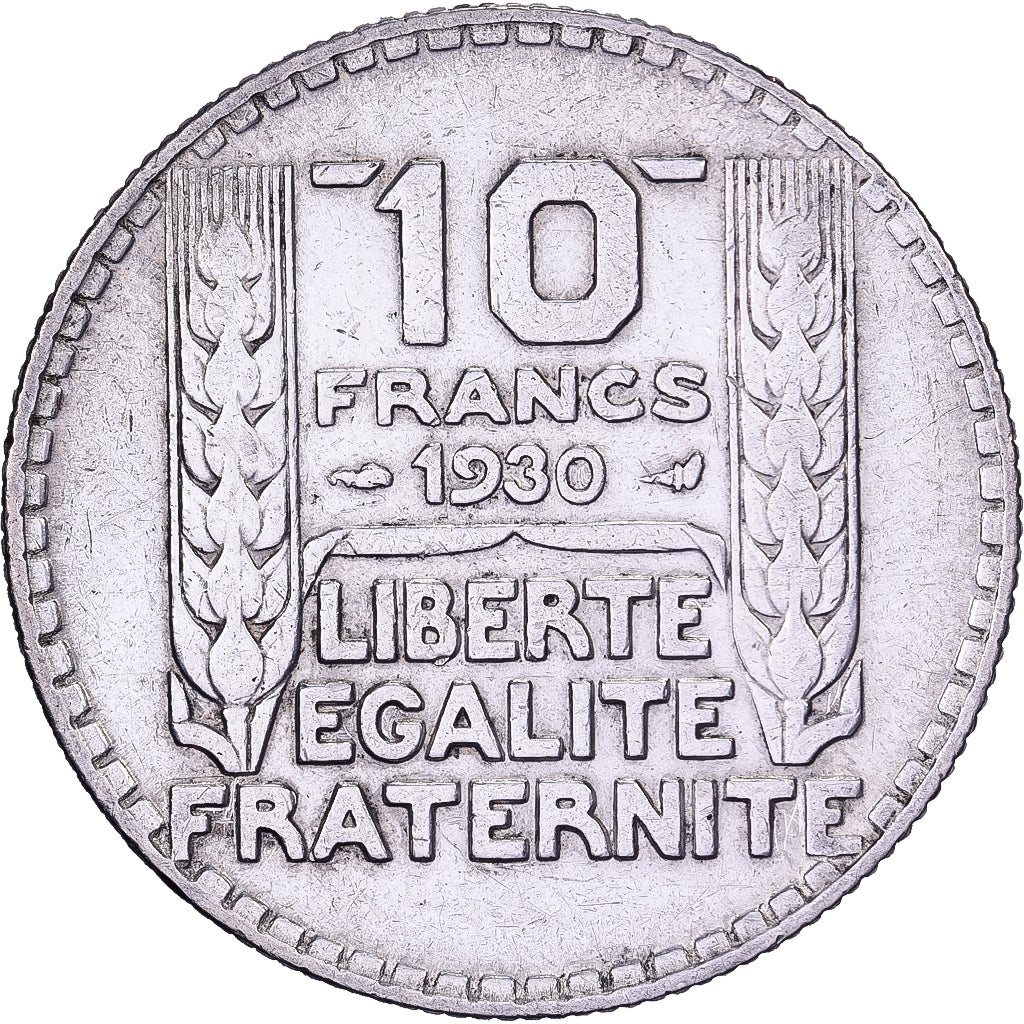 Francja, 10 Francs, Turin, 1930, Paris, Srebro, EF(40-45), Gadoury:801, KM:878