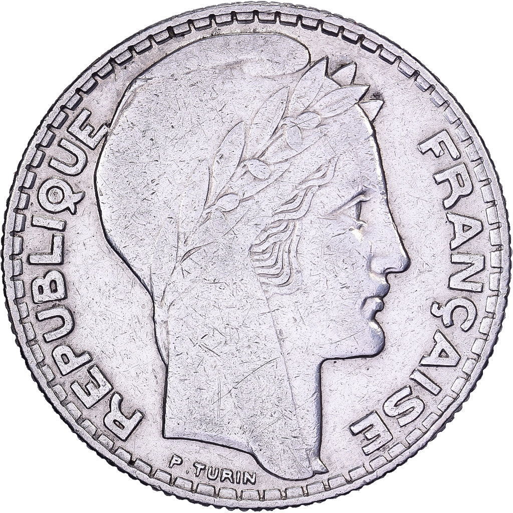 Francja, 10 Francs, Turin, 1933, Paris, Srebro, EF(40-45), Gadoury:801, KM:878