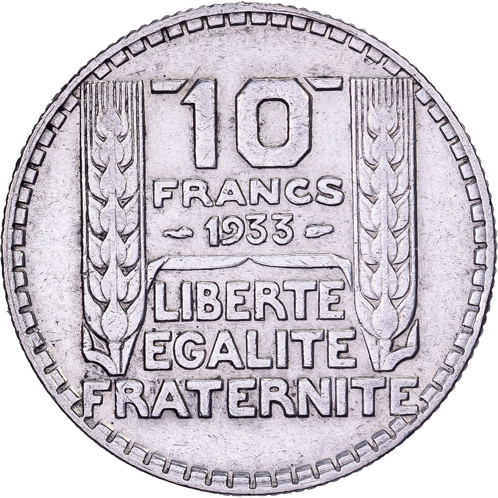 Francja, 10 Francs, Turin, 1933, Paris, Srebro, EF(40-45), Gadoury:801, KM:878