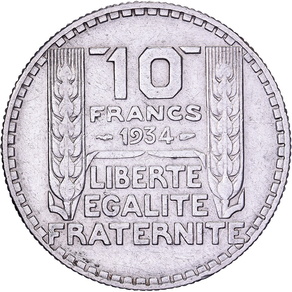 Frankrijk, 10 Francs, Turin, 1934, Paris, Zilver, ZF, Gadoury:801, KM:878