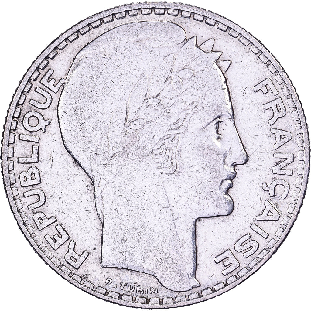 Francia, 10 Francs, Turin, 1934, Paris, Plata, MBC, Gadoury:801, KM:878