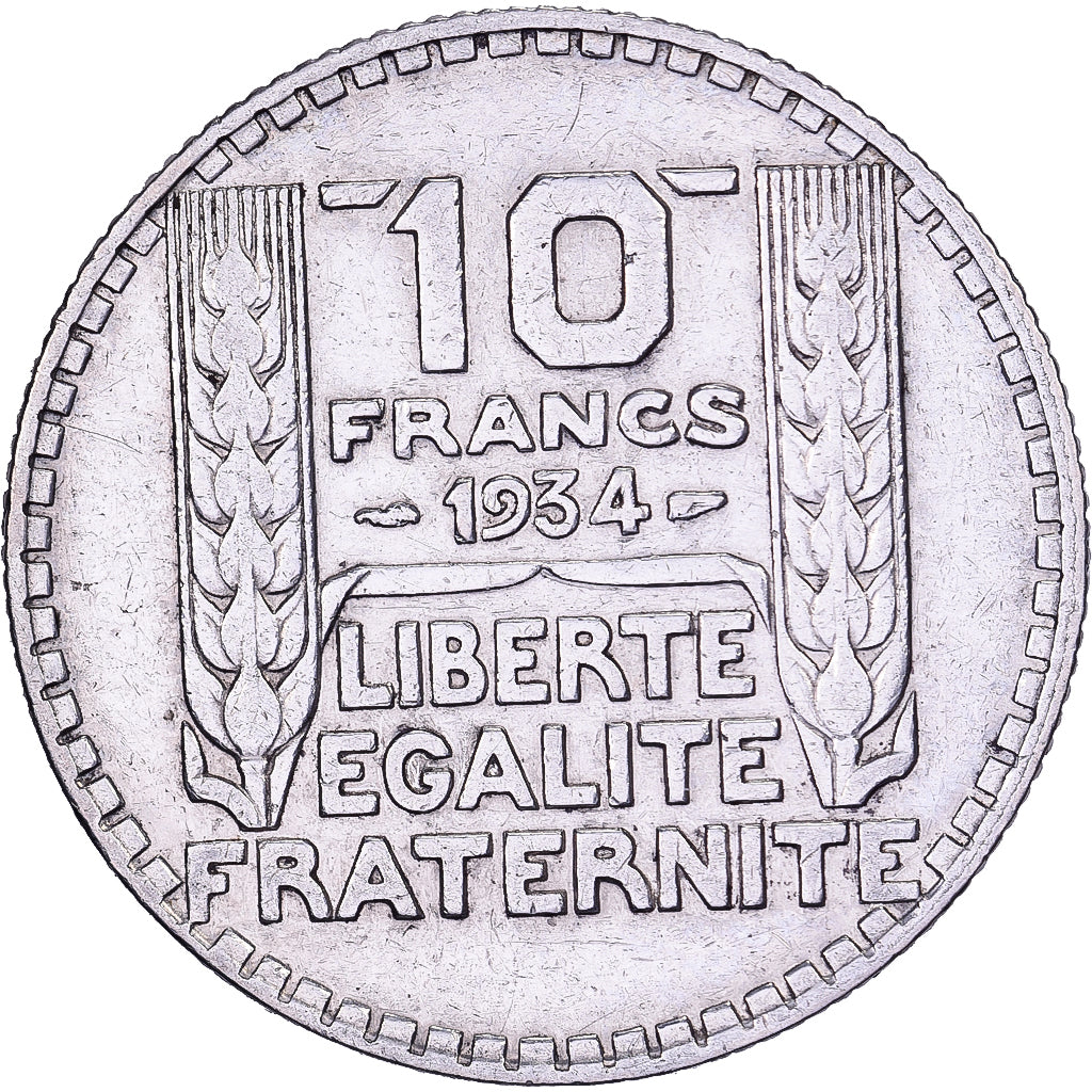 Francia, 10 Francs, Turin, 1934, Paris, Plata, MBC, Gadoury:801, KM:878