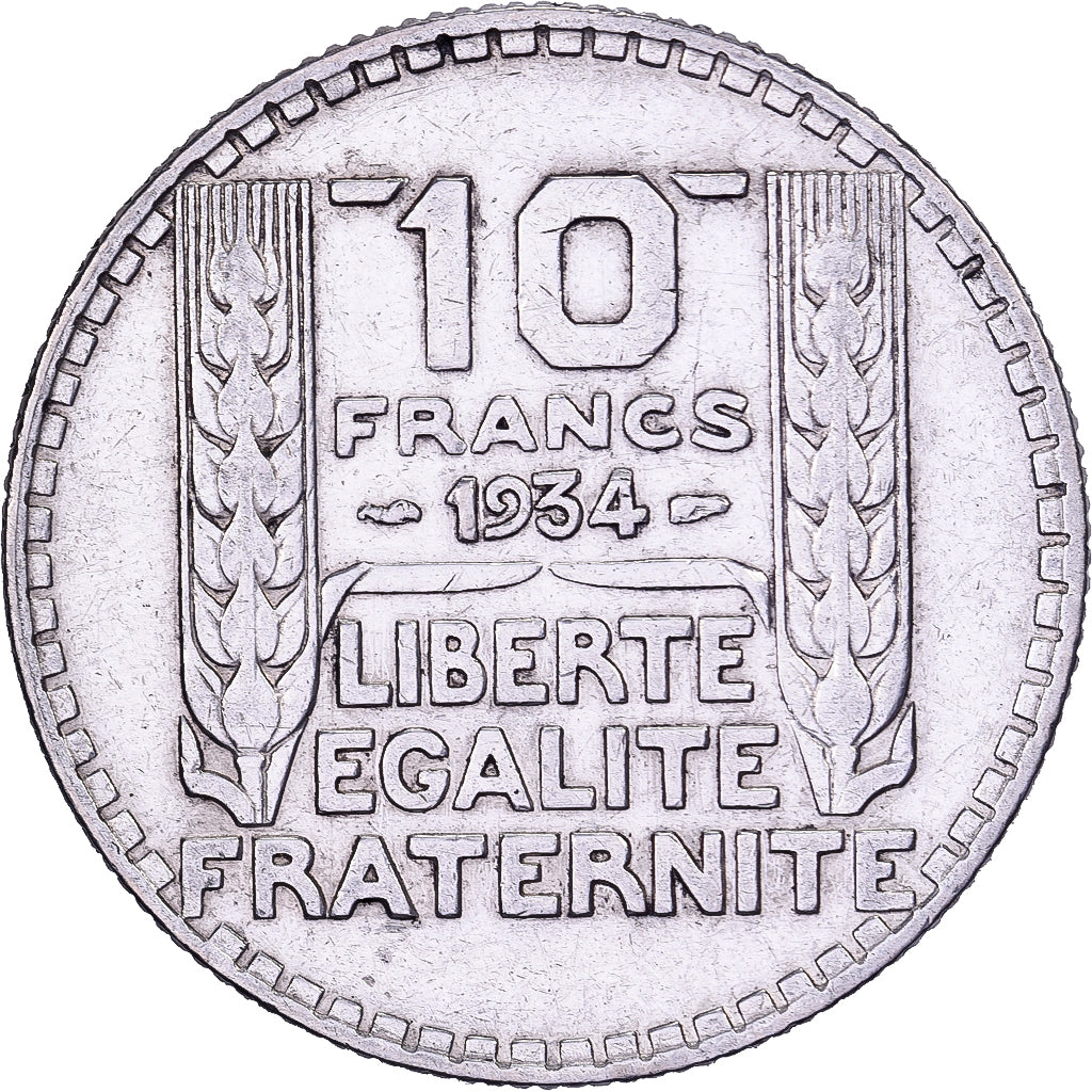 Francia, 10 Francs, Turin, 1934, Paris, Plata, MBC, Gadoury:801, KM:878
