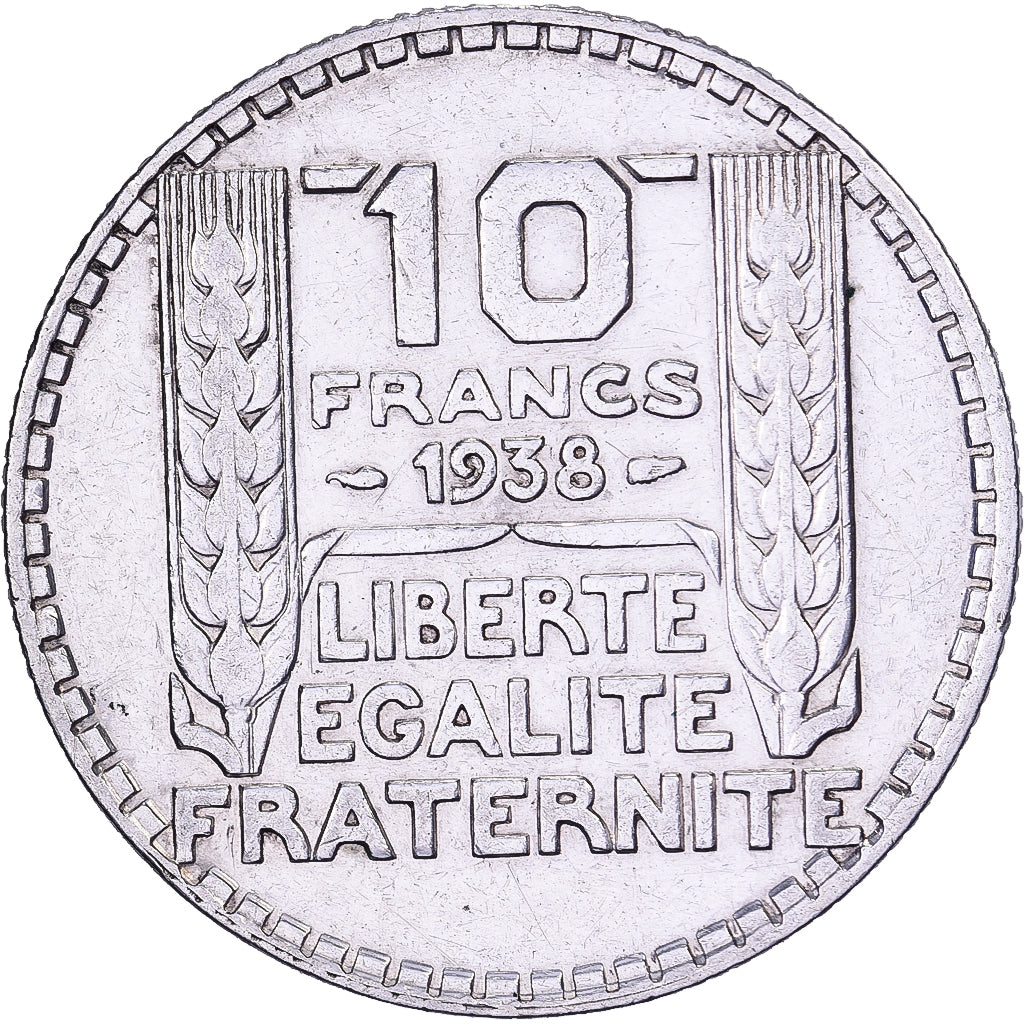 Francia, 10 Francs, Turin, 1938, Paris, Plata, MBC, Gadoury:801, KM:878
