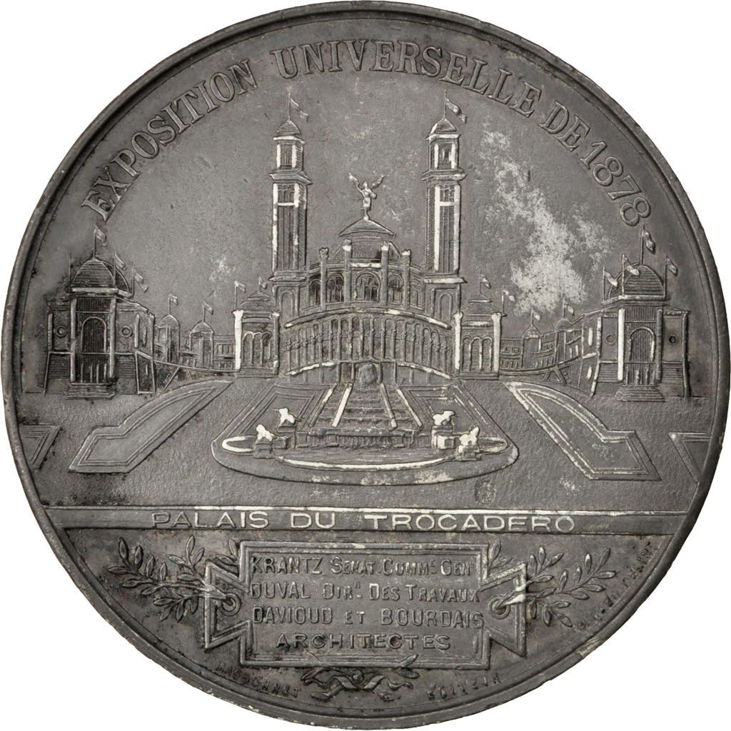 France, Medal, French Third Republic, 1878, Tin, AU(50-53)