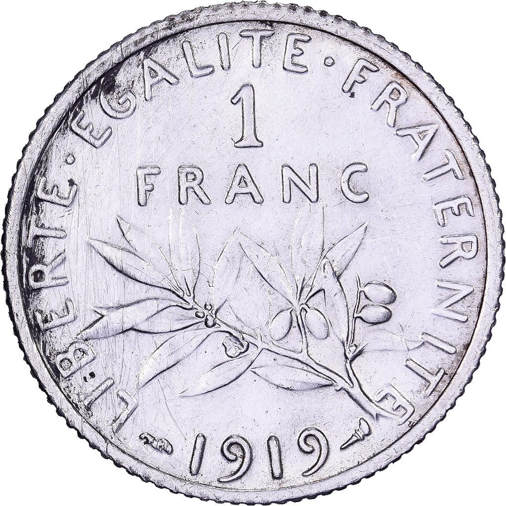 Francja, Franc, Semeuse, 1919, Paris, Srebro, EF(40-45), Gadoury:467, KM:844.1