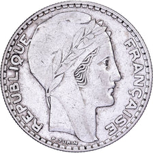 France, 20 Francs, Turin, 1933, Paris, Rameaux courts, Argent, TTB, Gadoury:852